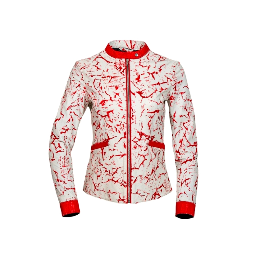 WOMEN CLASSIC TIE DYE HAND CRAFTED LAMB LEATHER JACKET